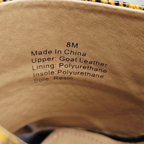 Gibson Latimer Block Heel Mules Snakeskin Print Goat Leather Slip on Size 8M - Picture 7 of 10